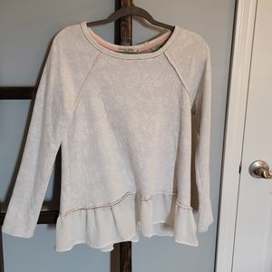 Chance or Fate floral shirt with ruffle hem